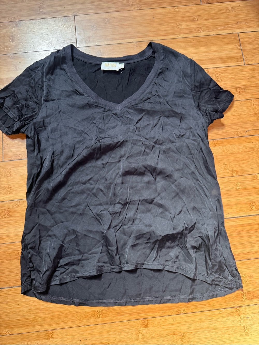 Nation LTD Black V-Neck Short Sleeve Tee
